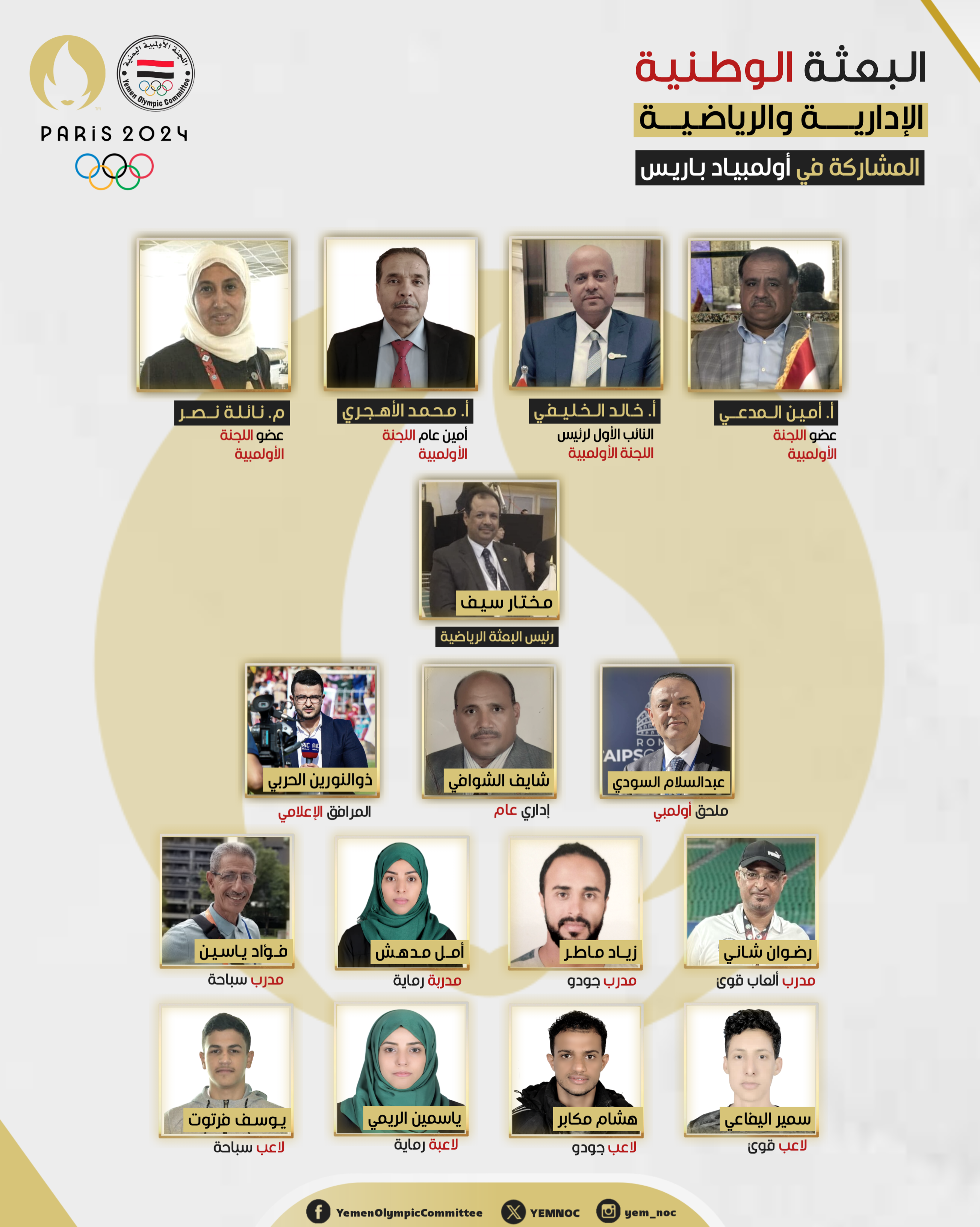 البعثة اليمنية تستعد للمغادرة صوب باريس للمشاركة في الألعاب الأولمبية الصيفية